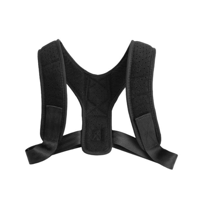 Corector Postura Ortopedic - Adjustabil, Marime Universala, Uz Zilnic, Orteza Toracica, Negru