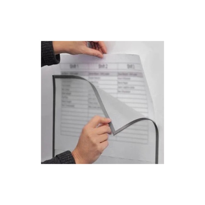 Buzunar Documente A4 cu Magnet, benzi autocolante, utilizare corporativă și școlară, multicolor