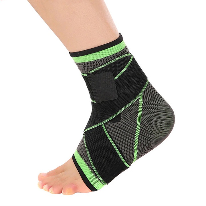Ортеза за глезен с опора за връзки, еластична, черна, унисекс, размер L