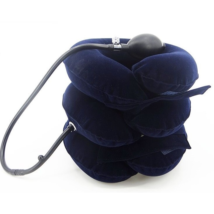 Guler cervical, GermaNova™, gonflabil cu pompa, Albastru