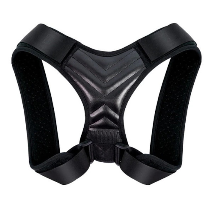 Ортопедична опора за шийни престилки, Полиестер, Функция за корекция на стойката, Регулируема, M, Черна