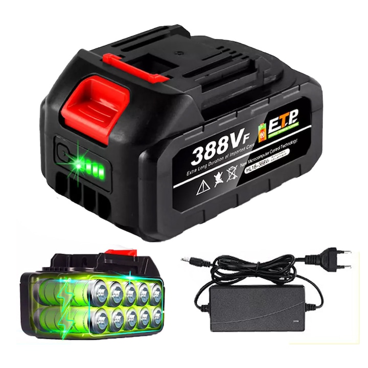 Литиево-йонна батерия 3000mAh със зарядно устройство, съвместима с батерии Makita 18V 21V за електрически инструменти, с LED индикация