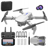 Mini Drona cu 2 Camere Video Quadcopter, Suness, 4K, Conectare WiFi, Pliabila, Incarcare USB, Rotire 360°, 100m Telecomanda, 3 Baterii 1800mah si 1 Cutie de depozitare, Gri