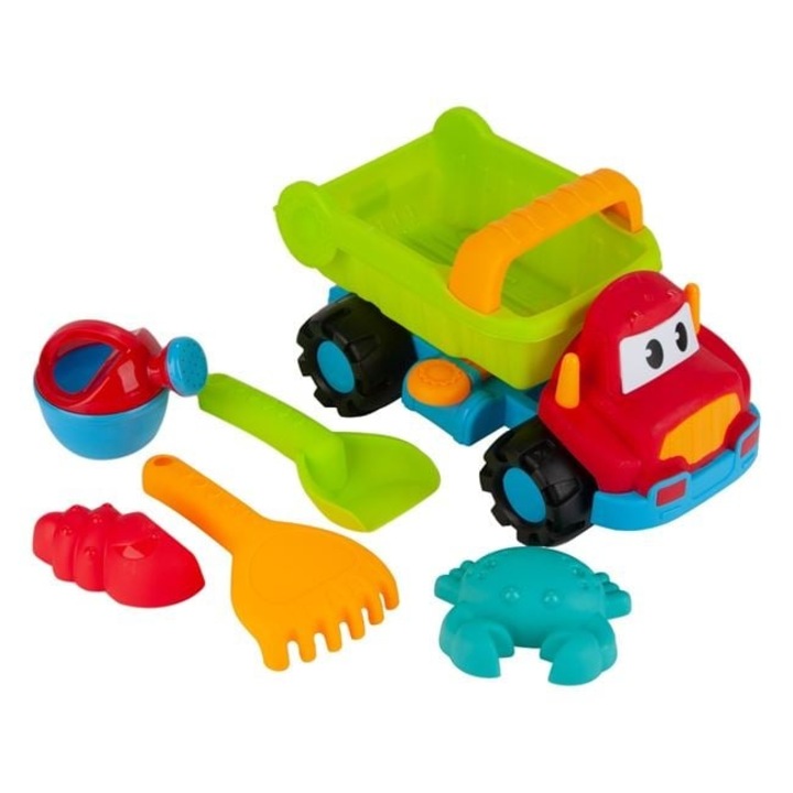 Set Jucării Plajă Antbro, Camion Colorat cu 5 Accesorii Nisip, Multicolor, pentru Copii peste 3 Ani