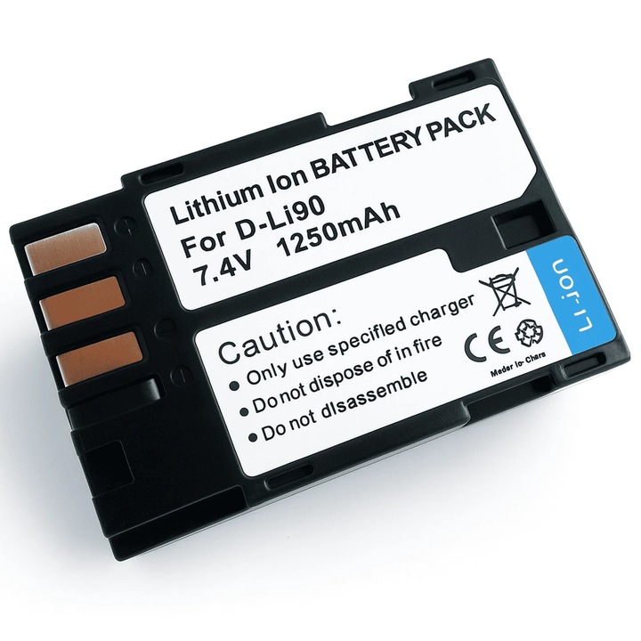 Acumulator/Baterie pentru Pentax D-Li90 1250 mAh complet decodificat