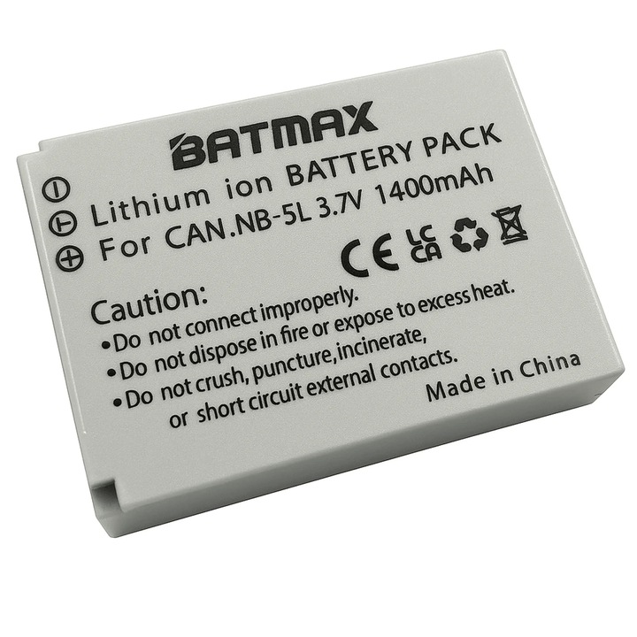 Acumulator/Baterie pentru Canon NB-5L 1400 mAh complet decodificat