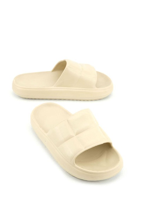 Papuci tip cloud pentru femei, Tecos®, realizati din material EVA moale si durabil, ideali pentru casa, dus, plaja sau gradina, Bej, 38