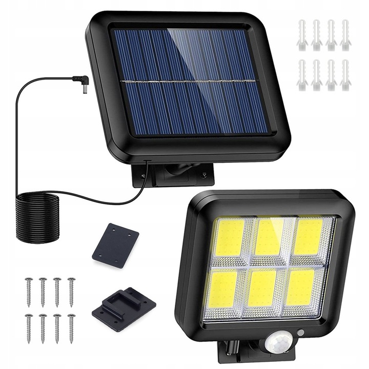Lampa Solara Senzor De Miscare Amurg 8W 120 Led 800 Lm