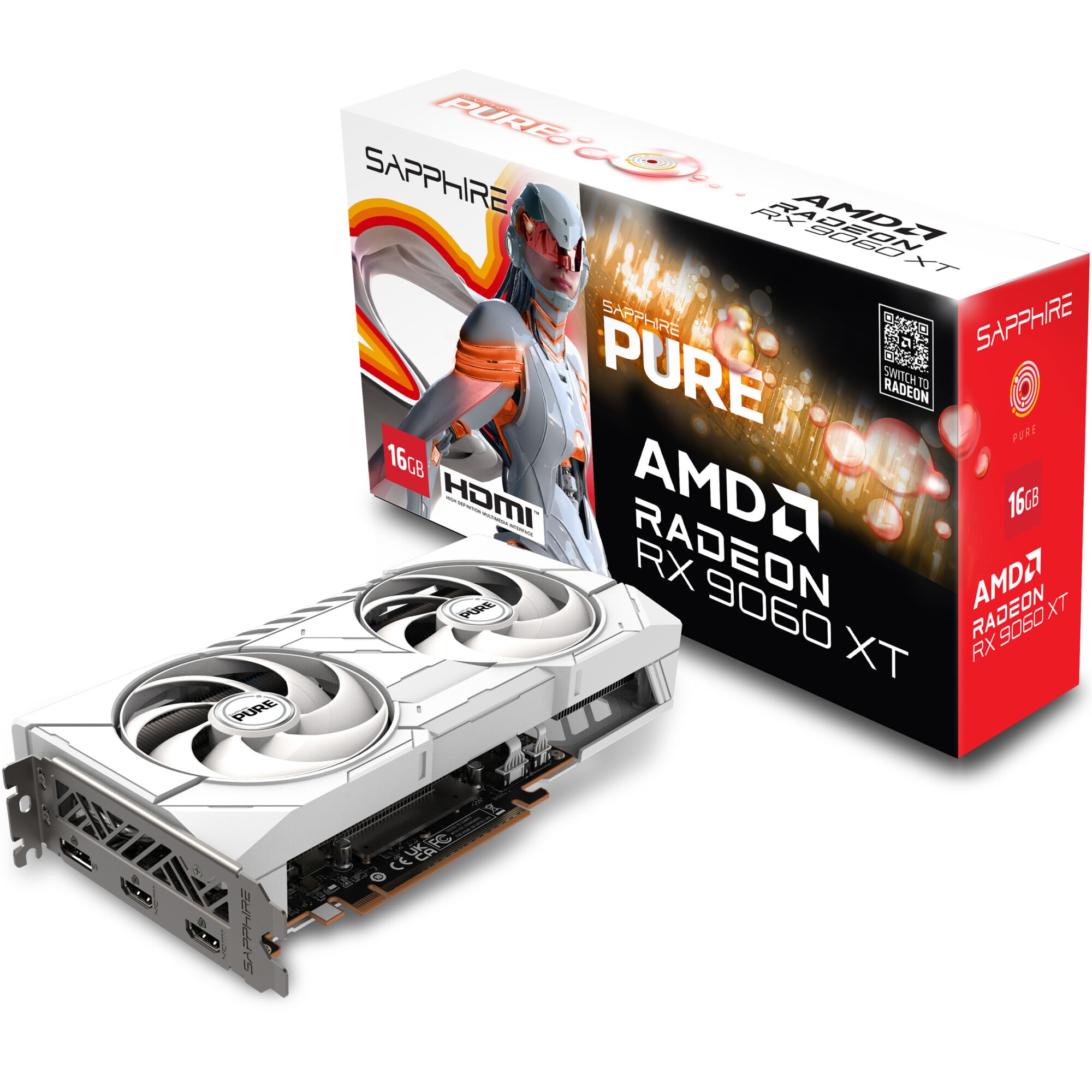 Placa Video SAPPHIRE PURE AMD Radeon RX 9060 XT 16GB