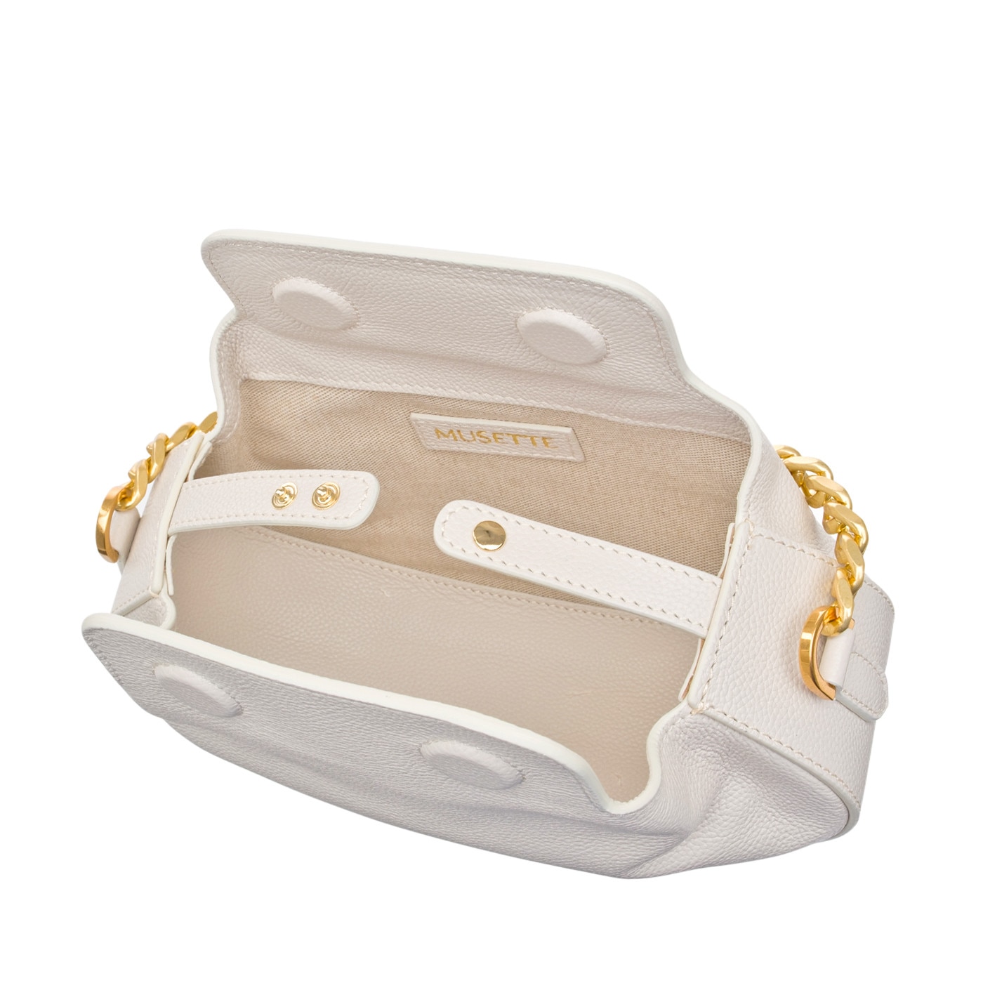 Geanta de umar, Musette, ZAIRA, Piele naturala, Ivoire, 24 x 7 x