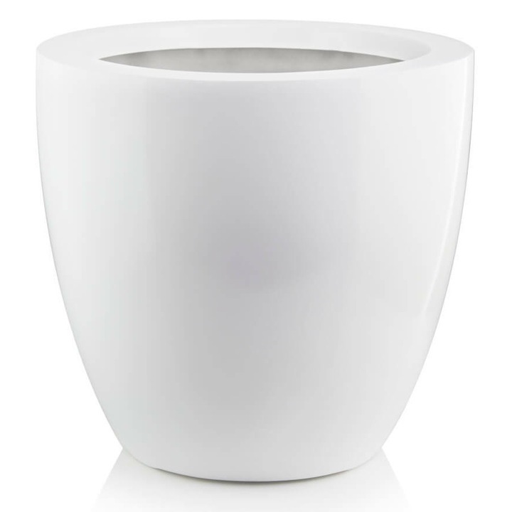 Ghiveci fibra de sticla alb H51Ø56