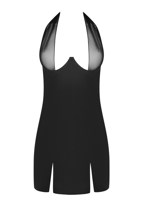 Rochie Sexy Pentru Femei, Passion, Rochie Kesmina, S-M, Negru, Poliuretan, 1 Camasa, 1 Thong, Cadou Intim Pentru Femei