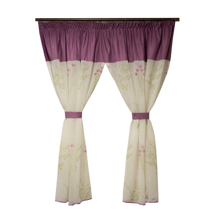 Perdea Velaria de bucatarie cu imprimeu lavanda, 200x160 cm