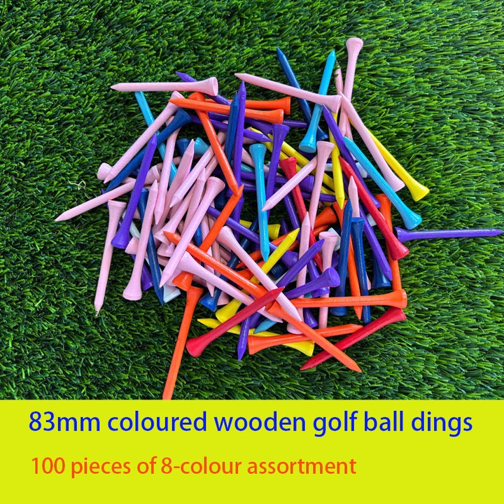 Set 100 suporturi golf din lemn, 3.25 inch, diverse culori