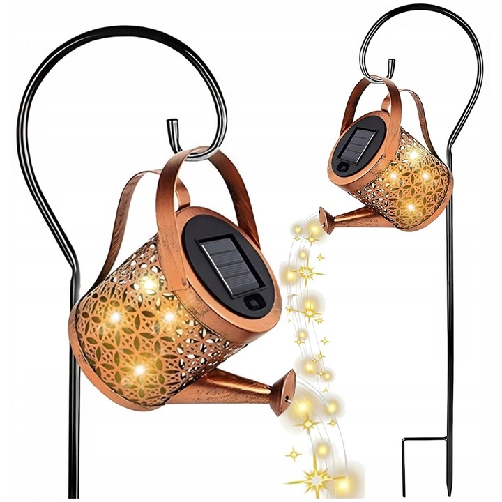 Соларна градинска лампа с LED осветление, пълнене с лейка за вътрешен двор