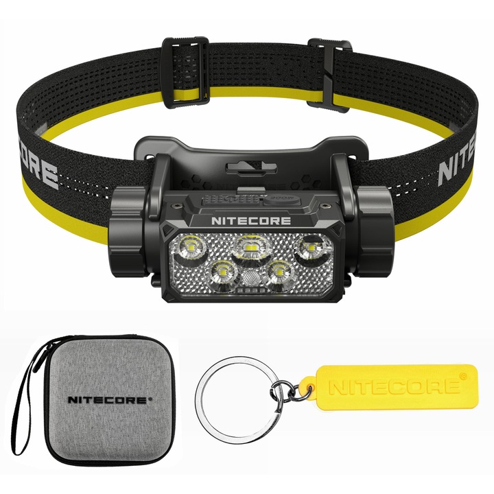 Високопроизводителен челник Nitecore HC70 UHE, 1600 лумена, презареждаем чрез USB-C, с челен етикет