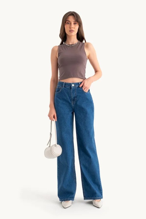 Потник, HiCCUP, Basic с кръгла яка, кафяв цвят, материал джърси, M INTL