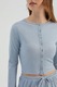 Bluza dama, HiCCUP, cu maneca lunga, nervuri, albastru, jerseu