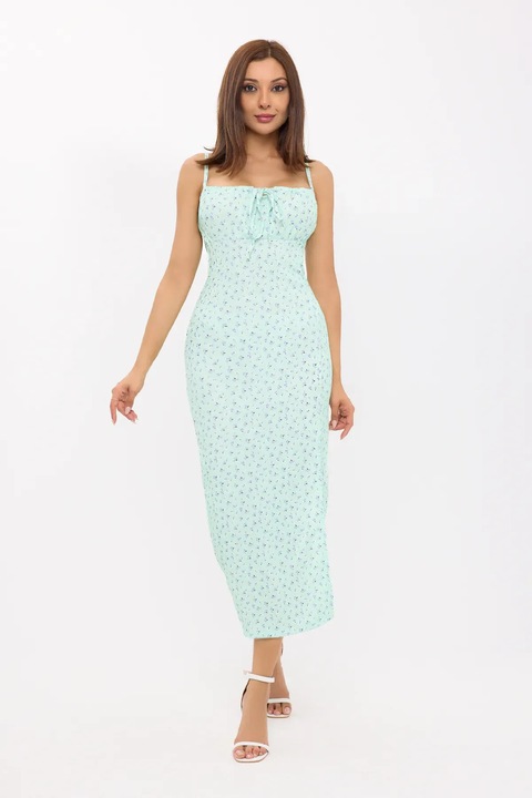 Макси рокля, HiCCUP, Флорална, Зелена, Полиестер