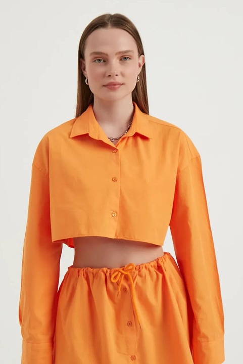 Női oversize ing, HiCCUP, textil, narancssárga