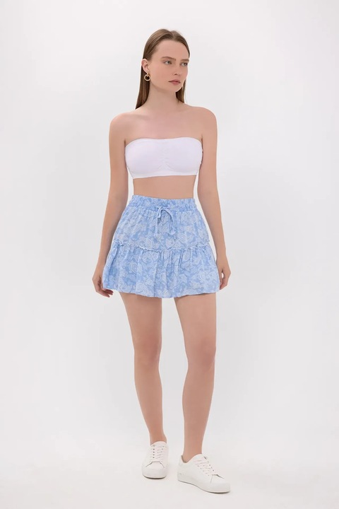 Fusta mini dama HiCCUP, viscoza, albastru