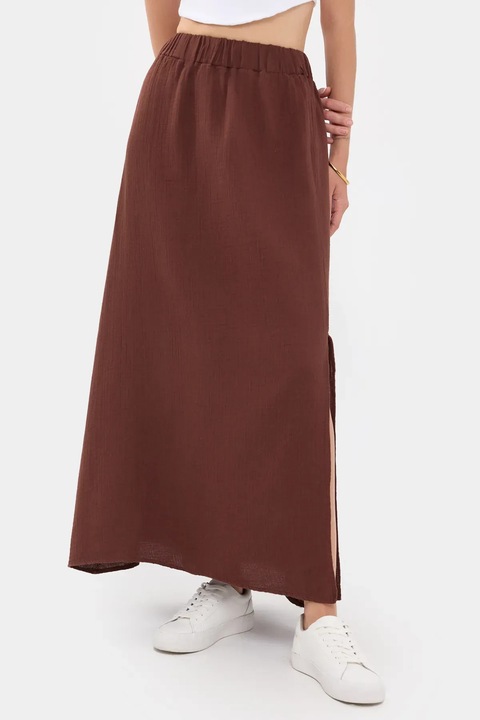 Дамска макси пола HiCCUP, полиестер, Кафяв, M