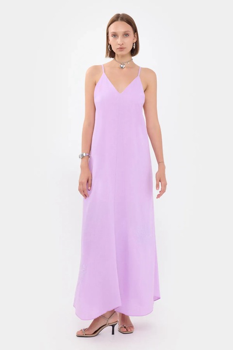 Рокля с V-образно деколте HiCCUP, Виолетов