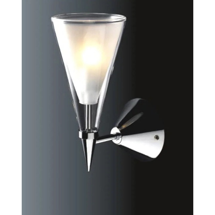 Italux Butio LED fali lámpa, króm, 28W, 26x11x16cm, üveg és fém, izzó nem tartozék