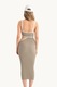 Rochie midi, HiCCUP, un umar, decupaj lateral, tricot, natural, M