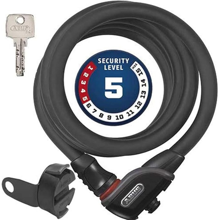 Abus Phantom 8950/180 spirálkábel, 180cm, fekete, KF konzollal