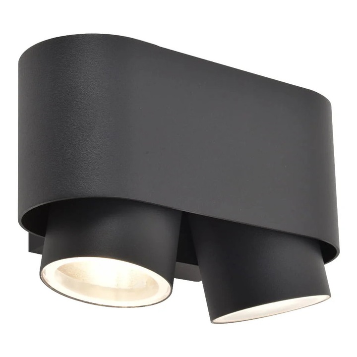 Kültéri fali lámpa, Lutec CYPRES, alumínium, 2 világítópont, szürke, 17,3x8,8 cm