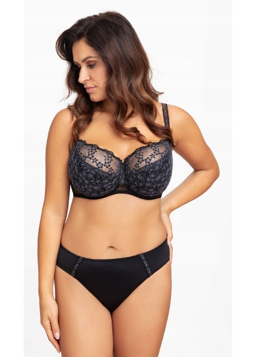 Corin Meryl 12728 melltartó, párnázott kosarakkal, elegáns csipke, poliamid/elasztán, fekete/kék