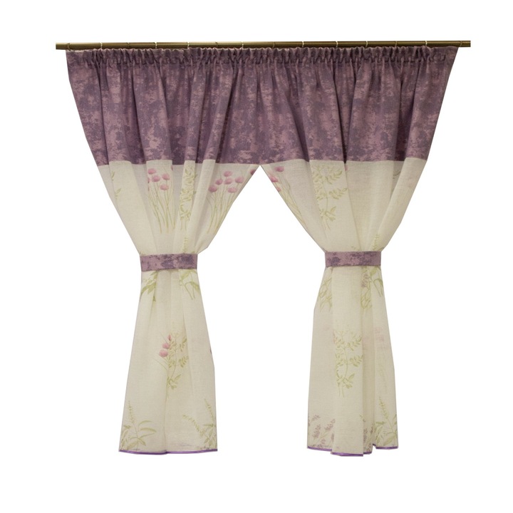 Perdea Velaria de bucatarie cu imprimeu lavanda, 320x150 cm