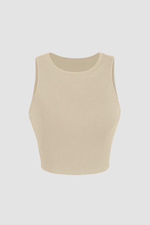 Къс топ, HiCCUP, полиестер, бежов, за комфорт и стил