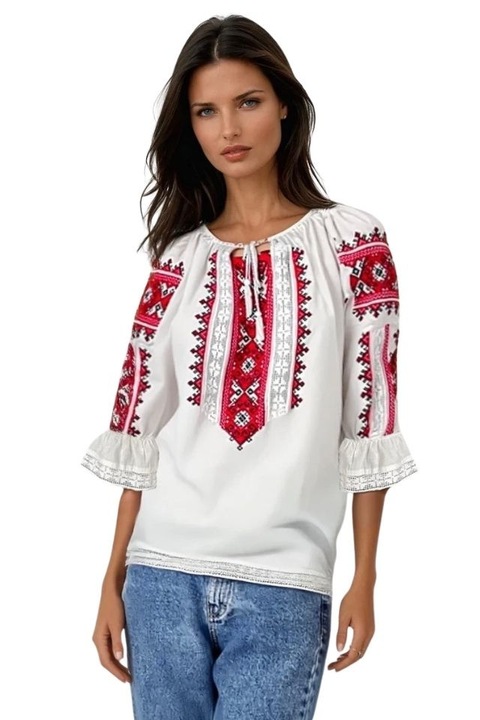 Bluza dama tip ie R256, Verde/Alb fildes