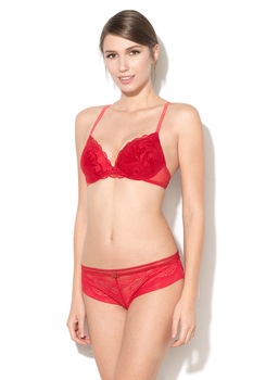 Triumph, Sutien din catifea cu strat exterior din plasa Spotlight, Rosu, 75D Triumph, Sutien din catifea cu strat exterior din plasa Spotlight, Rosu, 75D