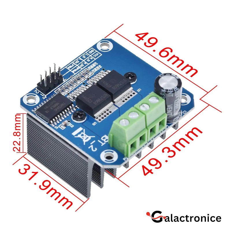 Driver motor de putere BTS7960, 43A, H-Bridge compatibil Arduino - eMAG.ro