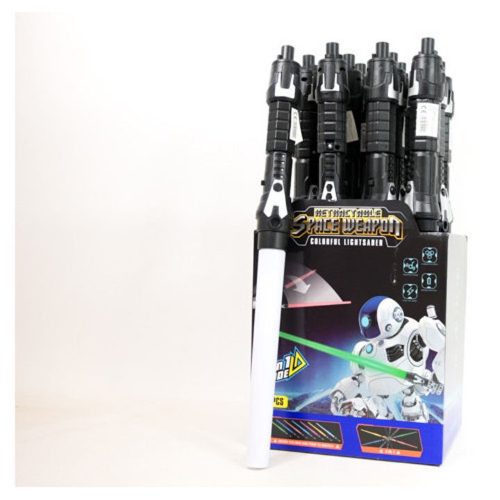 Sabie 50cm cu lumini, 3 culori, set de arme de jucarie