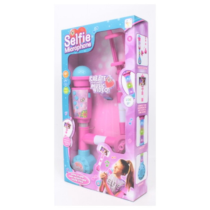Microfon cu stativ pentru selfie HD-7760, instrument muzical de jucarie