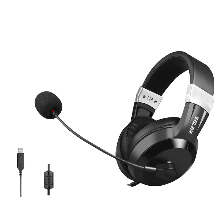 Casti cu microfon gaming Drakkar Ragnarök Evo 7.1, Konix, Negru/Rosu