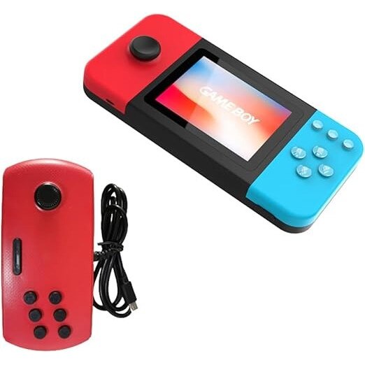 Consola Portabila Jocuri Retro – Conectare AV la TV, Controler pentru 2 Jucatori, Ecran 2.8” HD Color, 500 Jocuri Incluse, Baterie Reincarcabila 800mAh