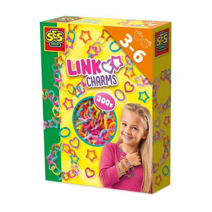 Set de artizanat, bratara DIY, 300 elemente, multicolor