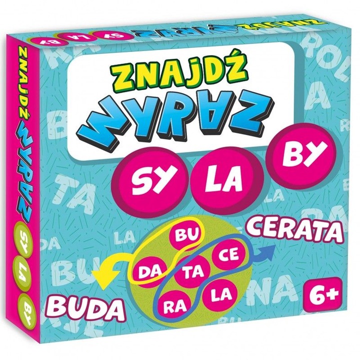 Joc educativ Znajdz Wyraz: Sylaby, 170 cuvinte ascunse, 29 carti cu silabe, multicolor