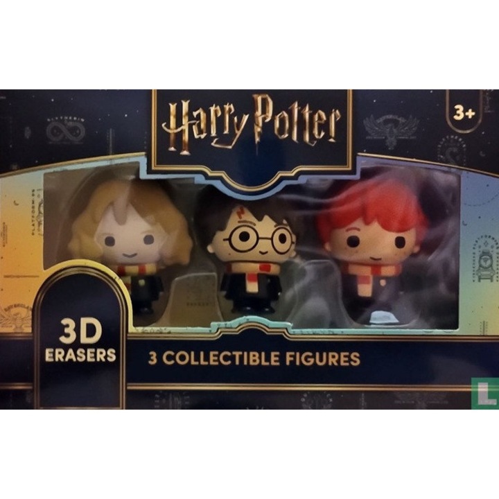Figurine Harry Potter 3 piese, Hermione Granger, Ron Wesley, multicolor, 3D