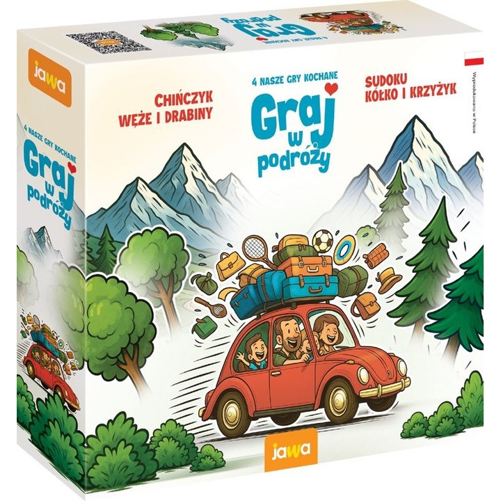 Комплект за пътни игри, 4 игри, многоцветен, компактен