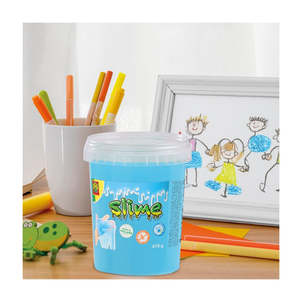 Pasta modelabila SES Slime, albastru cu sclipici, 470g - eMAG.ro