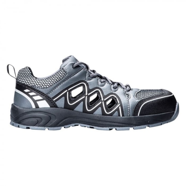 Pantofi de protectie, Ardon, cu bombeu compozit si lamela antiperforatie non-metalica, VISPER S1P SRC, negru/gri, 48