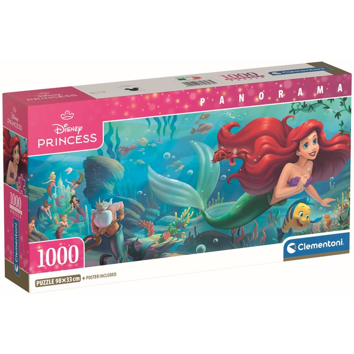 1000 darabos Disney Hercegnők Panoráma puzzle, 98x33cm, szett