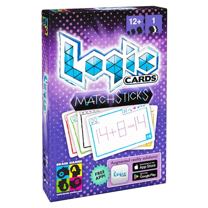 Társasjátékok, Logikai kártyák Matchsticks, 53 logikai feladat, többszínű, készlet