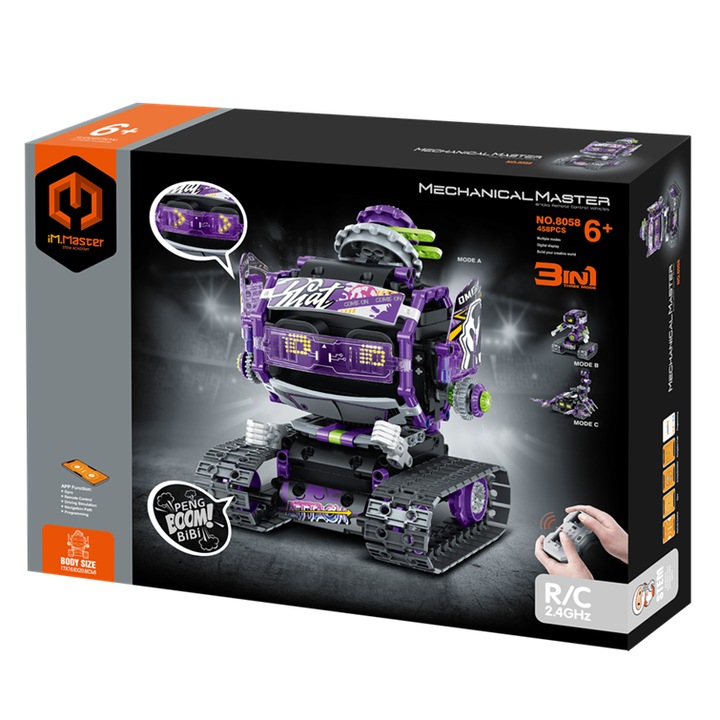 IM.MASTER 3w1 játékrobot, 458 elem, többszínű